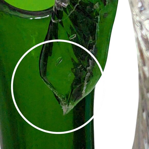 MCM 12” Empoli Rossini ? Hand-Blown Glass Ewer Pitcher in 1960s-1970s Green SEE - Picture 8 of 9